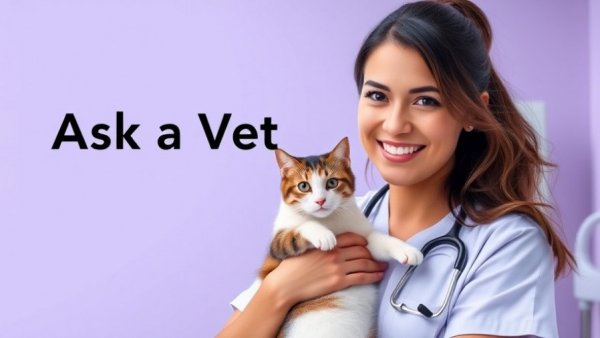 Vet discussing excessive cat grooming behavior with a patient.