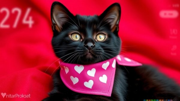 Cat Photo Contest Winners December 4 2025: Adorable black cat with bandana.