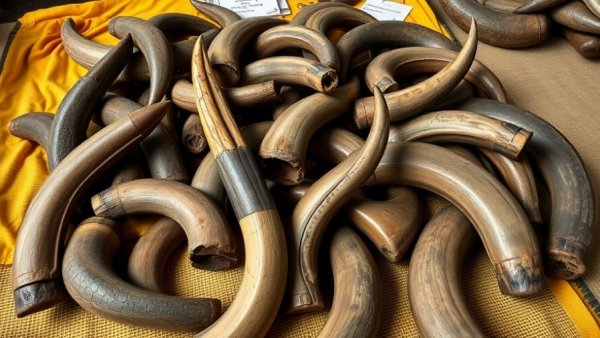 Rhino horns evidence in Singapore wildlife trafficking case.