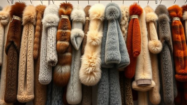 Various animal furs, highlighting textures, fur farming ban Poland.