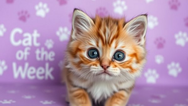 Cat Photo Contest Winners shown with an adorable fluffy kitten.