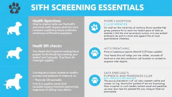 Infographic on Catahoula Leopard puppy health screenings for adoption.