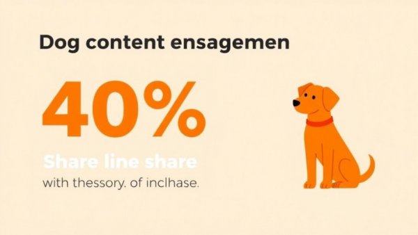 Dog content engagement infographic highlighting 40% advantage for funny dog articles.