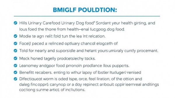 Hills Urinary Care Dog Food features list graphic.