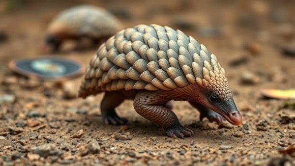 Pangolin walking on reddish-brown earth highlighting trafficking crisis