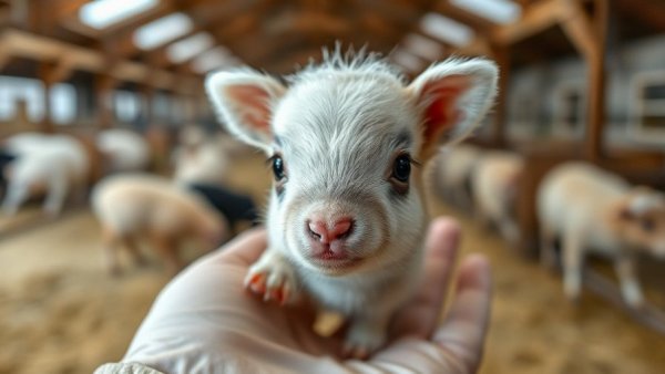 Fluffy animal at Ohio fur and urine farm