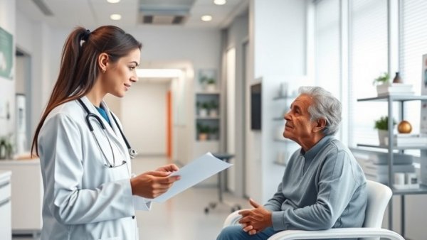 Modern healthcare professional discussing personalized health care.