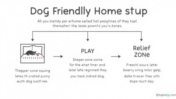 Diagram of core home zones for a dog-friendly home.