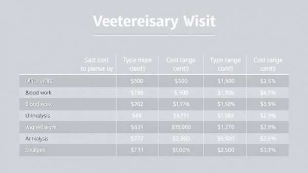 Typical costs to expect at vet visits displayed in chart form.