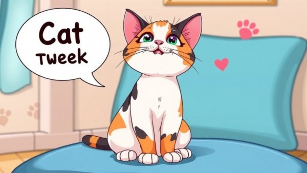 Playful calico cat sitting on blue cushion, Catster Photo Contest Winners.