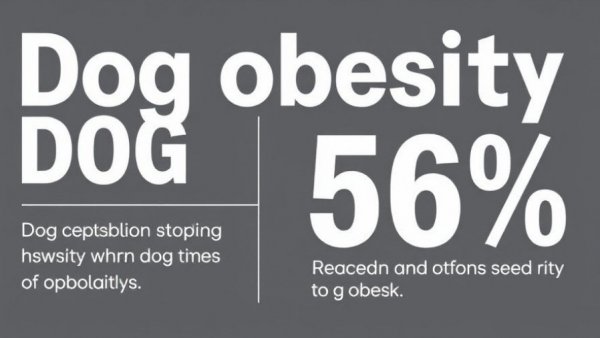 Dog obesity chart showing 56% of U.S. dogs affected.