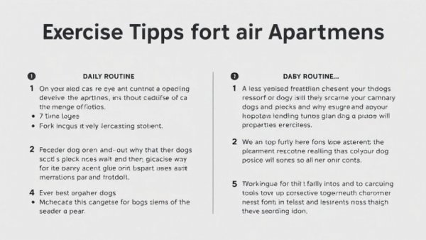 Infographic with dog-friendly apartment tips for exercise.
