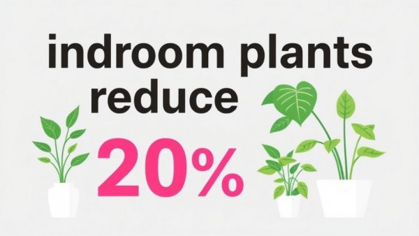 Infographic showing the impact of indoor plants on NO2 reduction.