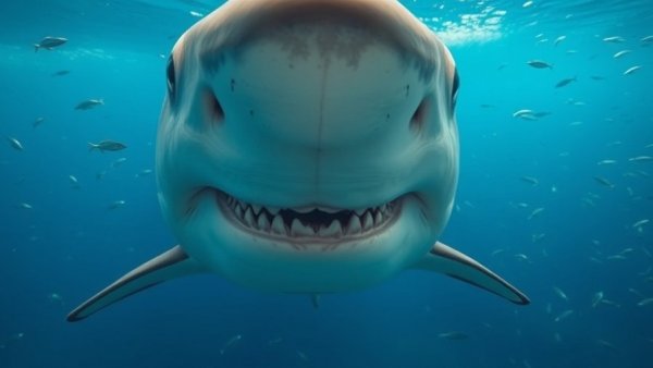 Shark swimming in ocean, related to unprovoked shark attacks.