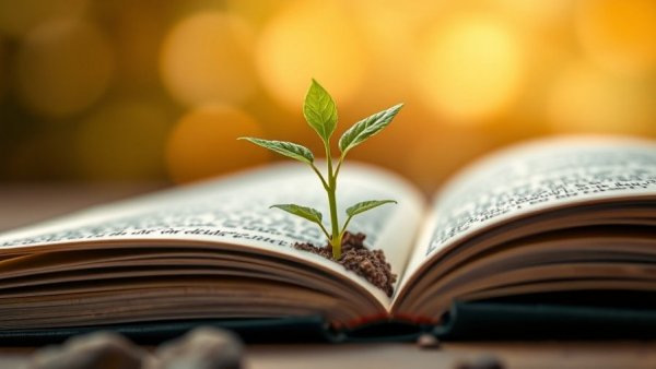 Expanded Seed Library at Rowe Branch Library symbolized by a seedling growing from a book.