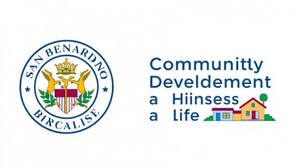 San Bernardino city seal on Community Development and Housing newsletter cover.