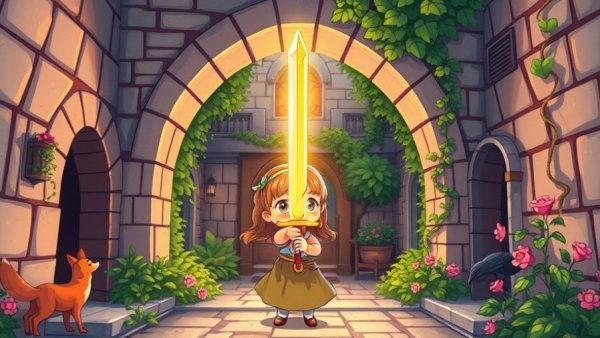 Illustration for National Poetry Month with vibrant medieval theme.