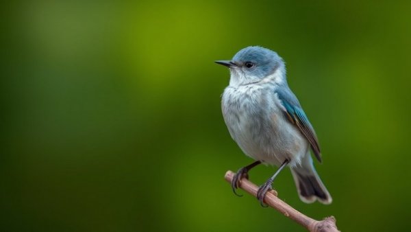 Blue and white songbird perched on a branch, Americas Flyways Atlas
