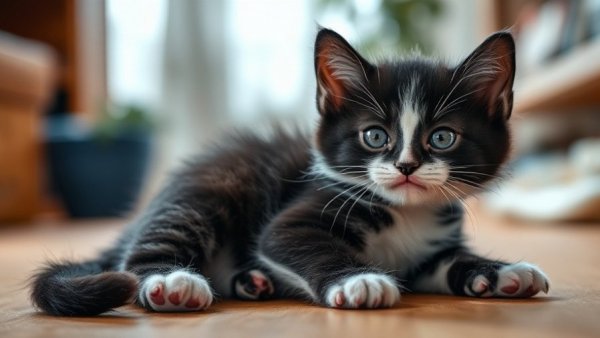 Charming kitten Mochi displaying resilience against FIP.