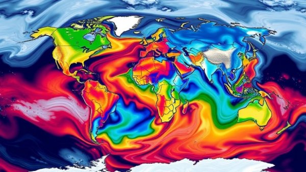 Colorful weather map illustrating zonal flow patterns.