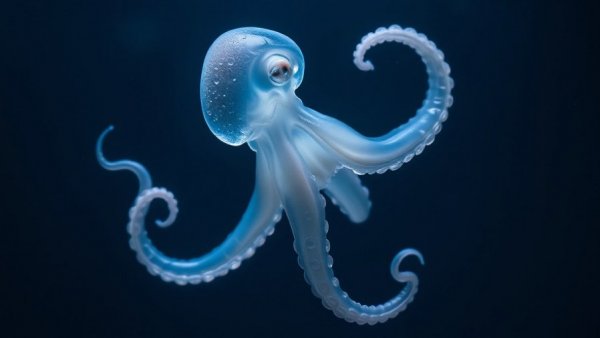 Delicate deep-sea octopus illustrating deep-sea mining issues.