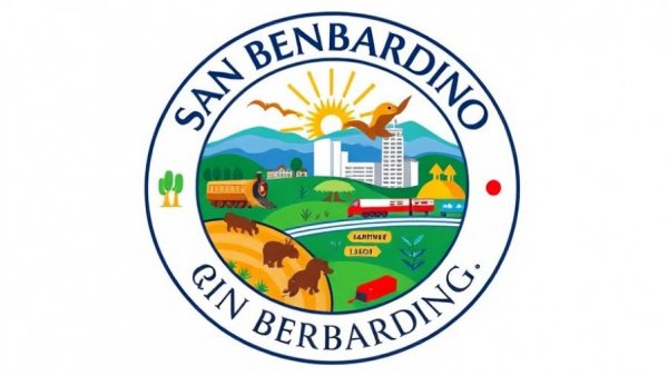 San Bernardino City emblem on council meeting notice.