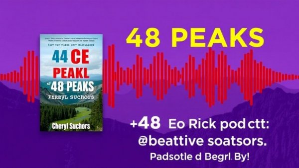 Cheryl Suchors 48 Peaks Hiking podcast cover with audio wave.