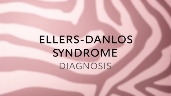 Zebra pattern background with Ehlers-Danlos Syndrome Diagnosis text.