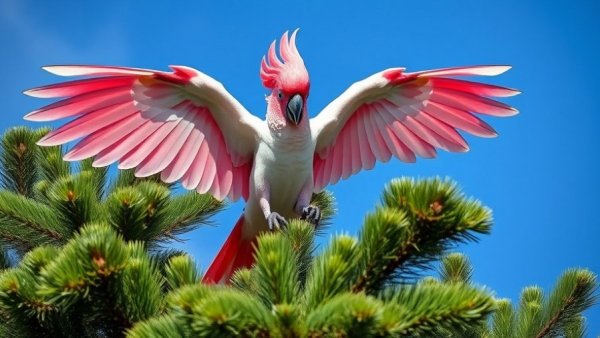 Colorful cockatoo on a tree highlighting habitat loss.