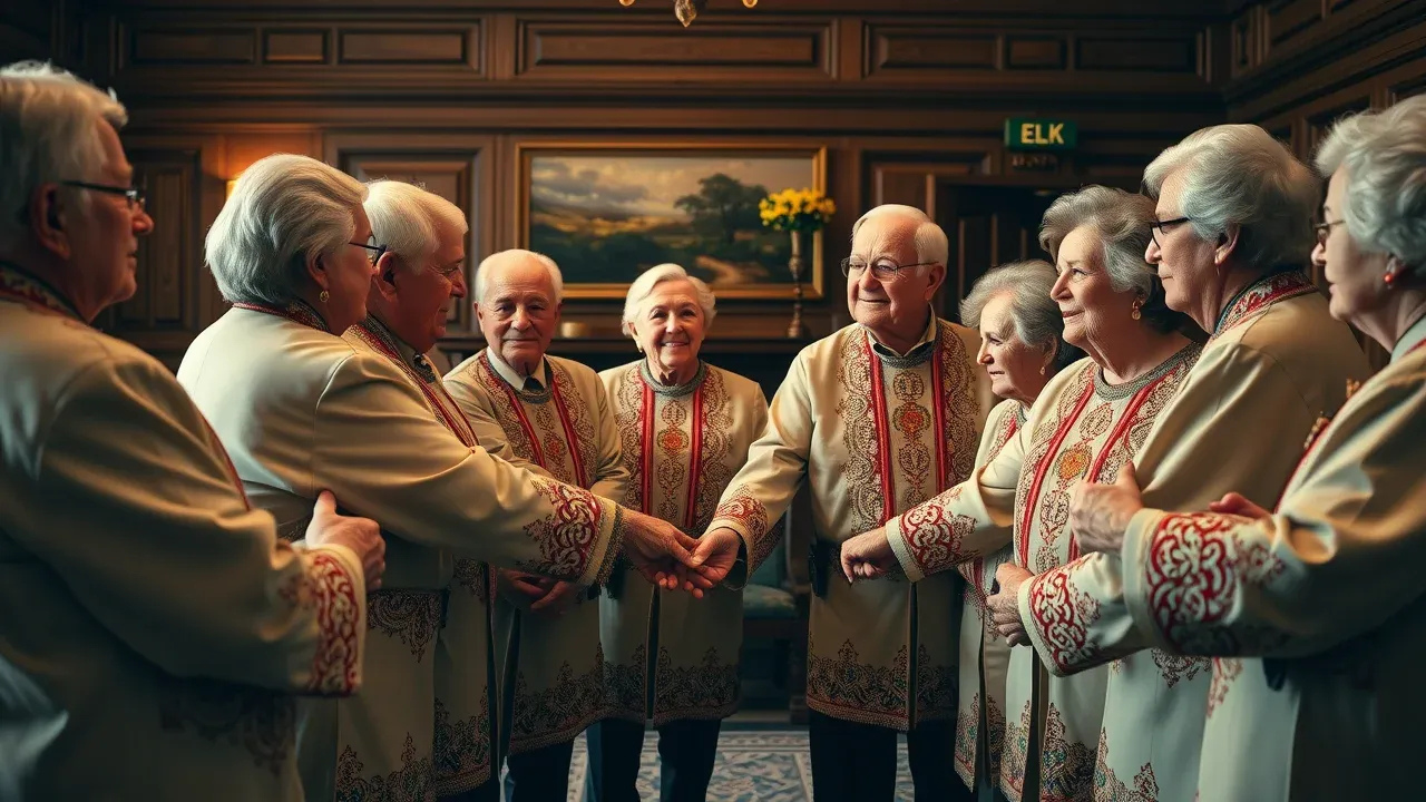 Elks Lodge Hesperia CA members in ceremonial attire celebrating community tradition