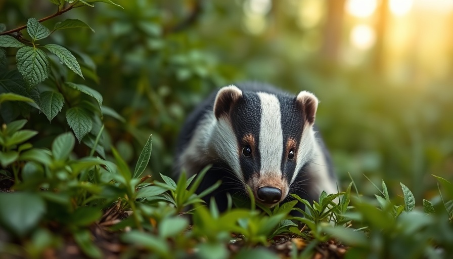 European badger in forest highlighting wildlife conservation