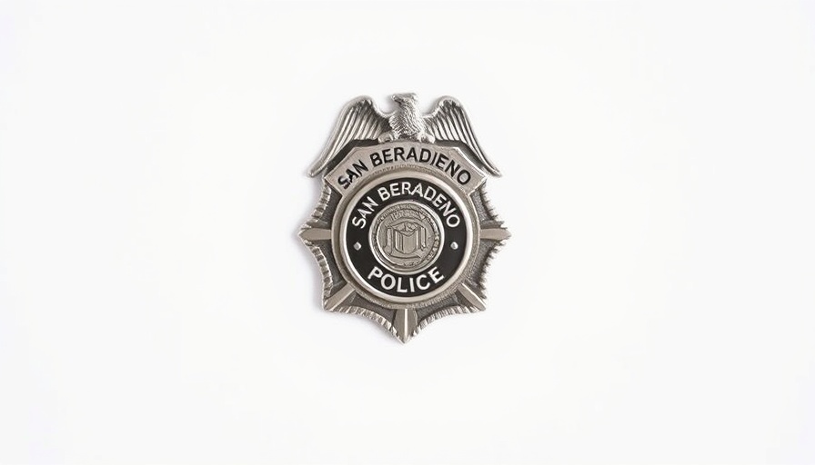 San Bernardino PD badge symbolizing DUI checkpoint enforcement.