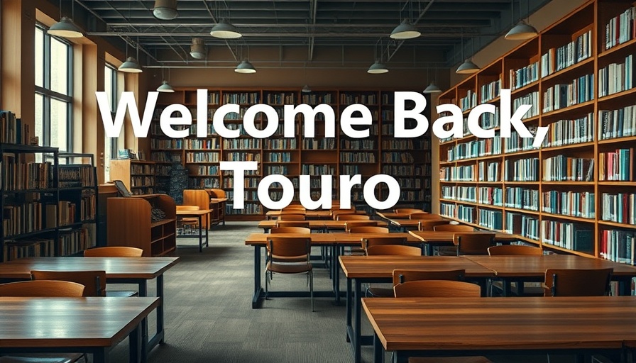 Welcoming Touro University library resources with inviting text