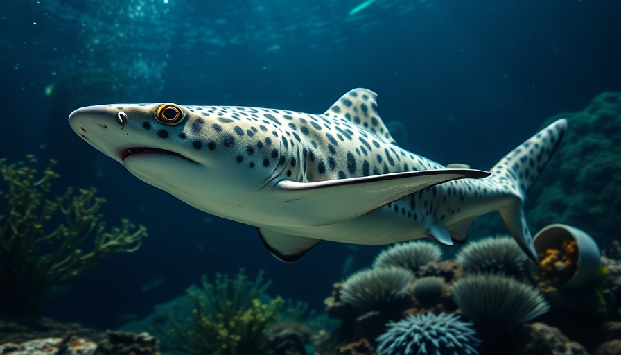Close-up of a zebra shark swimming in an aquarium