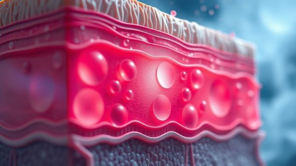 Non-invasive skin imaging illustration showing detailed layers.