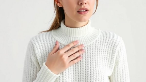 Woman experiencing nausea holding mouth, GLP-1-Induced Nausea Treatment concept.