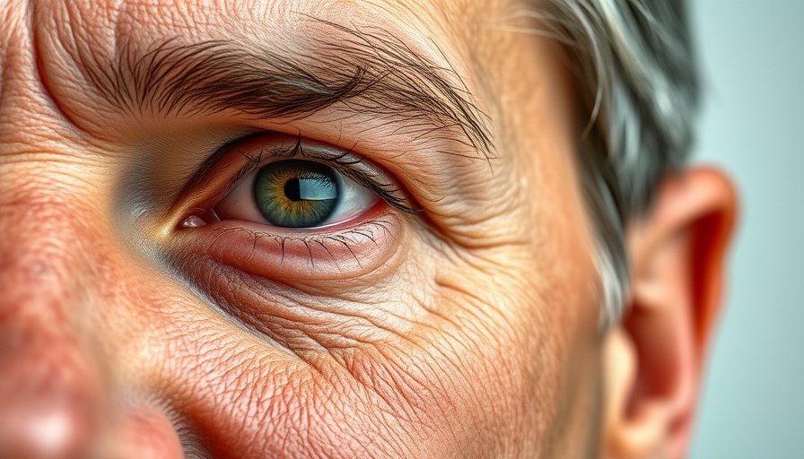 Close-up of skin texture and eye of a man, related to male aesthetics treatment protocols.
