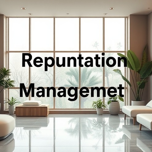Med spa reputation management interior with motivational text.