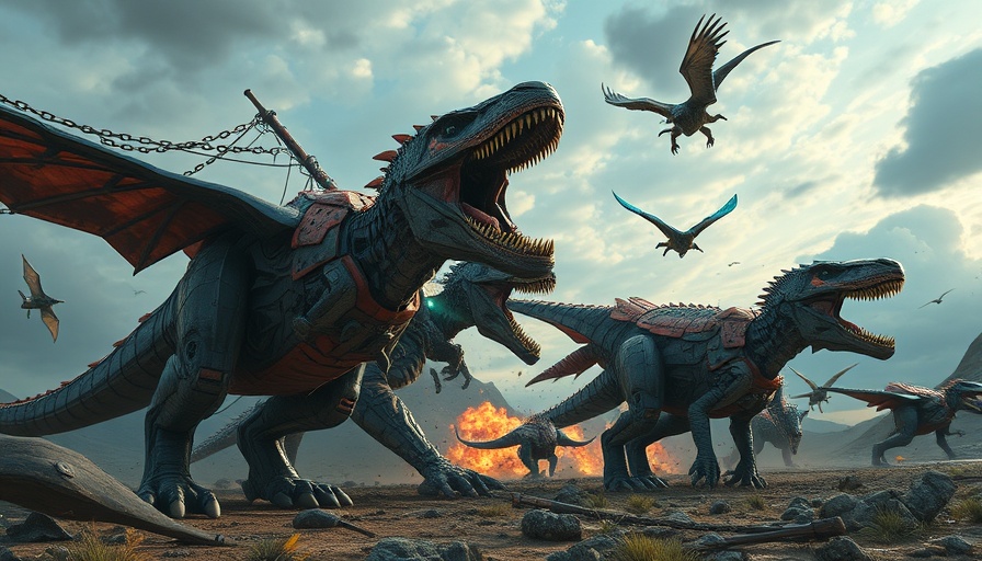 Epic battle between robotic dinosaurs at Unreal Fest Orlando 2025.