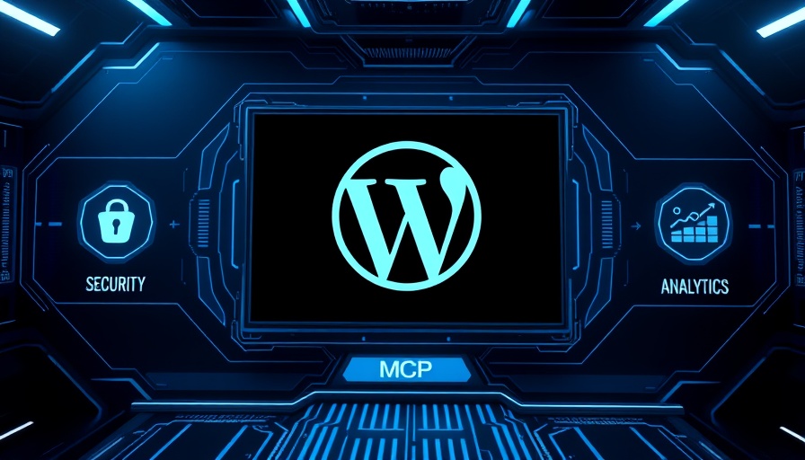 WordPress.com supports MCP with futuristic digital interface.