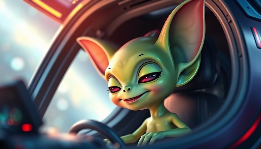 Cute alien character with large ears in spaceship, MetaHuman Animation