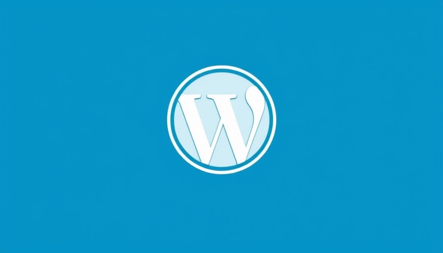 WordPress logo on a solid blue background