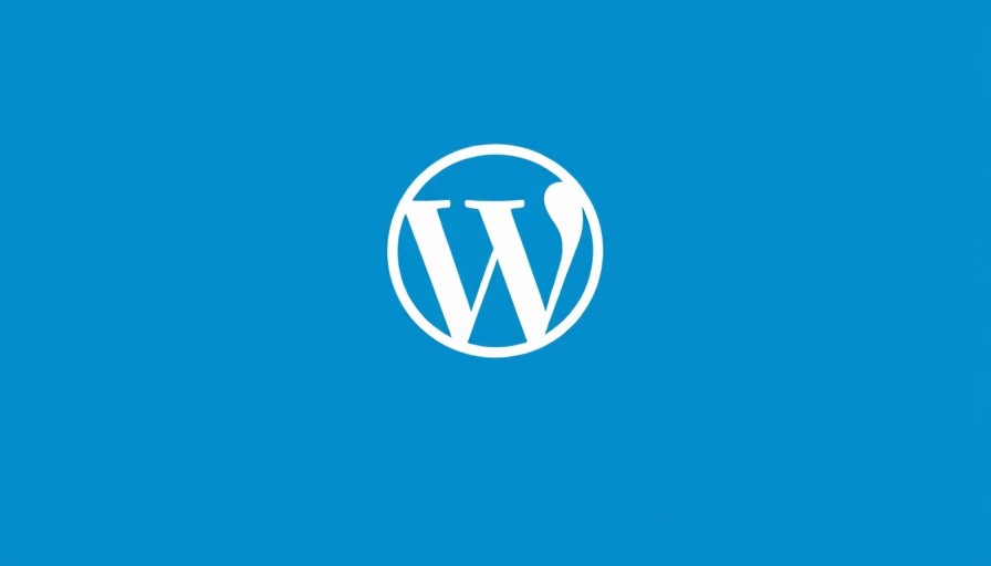 Wordpress logo on a blue background.