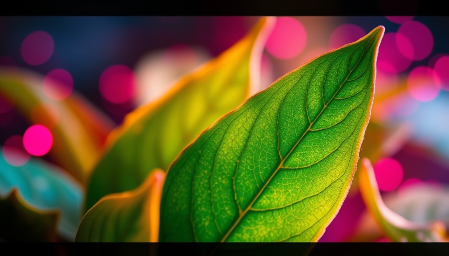 Megascans Vegetation Technology vibrant leaves with glowing effects.