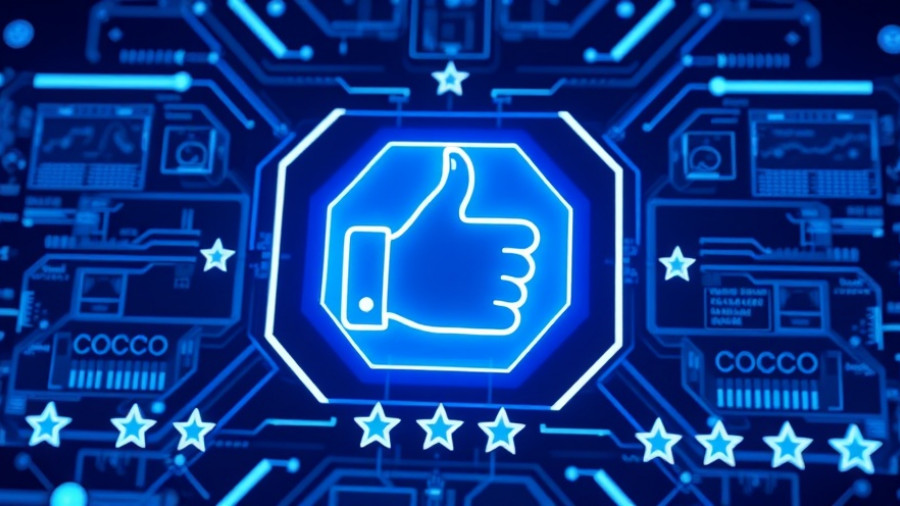 Abstract digital design with thumbs up icon for choosing web design company.