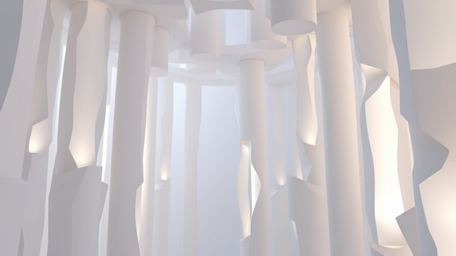 Non-Destructive Workflows for Chaos Physics in UE5, white columns.