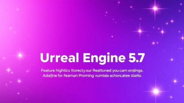 Unreal Engine 5.7 features highlighted in vibrant purple design.