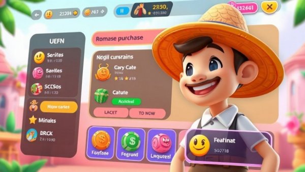 UEFN in-game transactions interface with character and options.