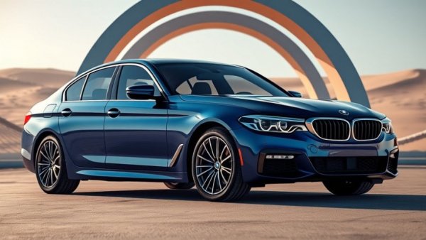 BMW 5 Series Unreal Engine Demo showcasing sleek blue car at beach.