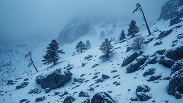 Runtime PCG in The Witcher 4 tech demo landscape with snowy terrain.